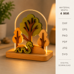 Kids LED Stand Laser Cut Bundle SVG | Night Light Display Base DXF | Glow Lamp Stand CNC Files | Wooden LED Light Holder Template PDF EPS PNG - Image 4