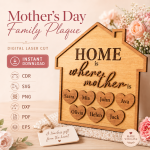 Mother's Day Gift for Mom | Personalized Wooden Sign Laser Cut File | Instant Download - Image 5