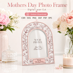 Mother's Day Photo Frame SVG | Mom Picture Frame Laser Cut File | Mother's Day Gift Template | CDR SVG PNG DXF PDF EPS | Digital Download - Image 5