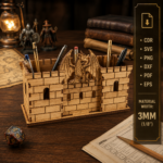 Dragon Desk Organizer SVG Bundle, Fantasy Desk Storage Laser Cut Files, Instant Download - Image 4