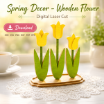 Spring Floral Decor Laser Cut File | Wooden Flower SVG | Farmhouse Decoration | Digital Download - Image 4