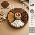 S’mores Station Tray Laser Cut Bundle, Camping Treat Holder SVG, Marshmallow Bar CNC Template, DXF PDF EPS - Image 8
