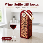 Wooden Wine Gift Box SVG | Laser Cut Wine Bottle Holder Template | Digital Download - Image 5