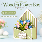 Wooden Flower Arrangement Box SVG | Laser Cut Gift Box Design | Digital Download - Image 5