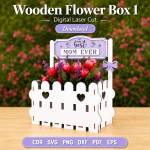 Flower Gift Box SVG | Wooden Floral Display Box | Digital Download | CDR SVG PNG DXF PDF EPS - Image 5