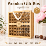 Wooden Gift Box Laser Cut File | Keepsake Box SVG Template | CDR SVG PNG DXF PDF EPS | Digital Download - Image 5