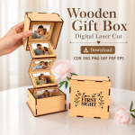 Photo Memory Box Laser Cut File | Wooden Love Gift Box SVG | Glowforge CNC Template - Image 5