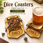 Dice Coaster SVG Bundle | Dungeons and Dragons Coasters Laser Cut File | Digital Download - Image 5