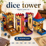 Dice Tower Laser Cut File | DND Dice Roller SVG | CDR SVG PNG DXF PDF EPS Download