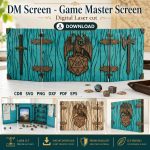 DM Screen Laser Cut File | DND Dungeon Master Screen SVG | CDR SVG PNG DXF PDF EPS - Image 5