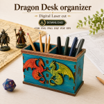 Dragon Desk Organizer Laser Cut File | Fantasy Office Organizer SVG | Digital Download - Image 5