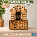 Dog Feeding Tracker Magnet SVG | Pet Care Reminder Laser Cut File | Dog Food Schedule Magnet | Puppy Meal Tracker | CNC Glowforge Digital Download - Image 4
