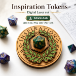 DND Inspiration Tokens SVG | RPG Reward Token Laser Cut File | Digital Download - Image 5