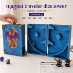 Travel Dice Tower SVG | Magnetic DND Dice Roller Laser Cut File | Digital Download - Image 4