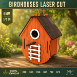 Birdhouses Laser Cut SVG Bundle | Wooden Bird House Template | DIY Garden Birdhouse CNC Files | Glowforge Ready 3mm Plywood Digital Download - Image 4