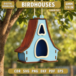 Birdhouse Laser Cut SVG Bundle, DIY Wooden Bird House Plans, Garden Decor CNC Files, Glowforge Ready Digital Download - Image 4