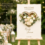 Wedding Welcome Sign SVG | 3D Floral Wedding Sign Laser Cut File | Digital Download - Image 5