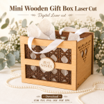 Mini Gift Box SVG | Wooden Box Laser Cut File | Digital Download | CDR SVG PNG DXF PDF EPS - Image 5
