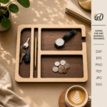 Dump Tray Laser Cut Files, SVG DXF PDF Bundle, Wooden Valet Tray Template, Instant Download - Image 5