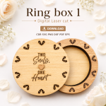 Ring Box Laser Cut File | Wedding Ring Holder SVG | Digital Download - Image 5