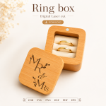 Ring Box 1 Laser Cut File | Wedding Ring Holder SVG | Digital Download - Image 5