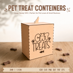 Pet Treat Containers Laser Cut SVG Bundle, Dog Cat Treat Jar Box, Pet Food Storage Template, Glowforge Ready CNC Files, DXF PDF EPS PNG - Image 4