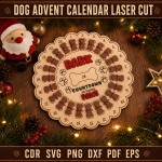 Dog Advent Calendar Laser Cut SVG, Christmas Dog Treat Countdown Calendar DXF, Pet Advent Box CNC Digital File - Image 4