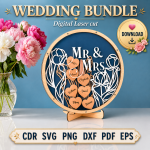 Wedding Decor Bundle SVG | Wedding Sign & Favor Templates | Laser Cut Files - Image 5