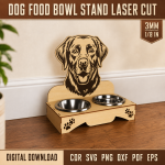 Dog Food Bowl Stand Laser Cut SVG | Elevated Pet Feeder CNC File | Wooden Raised Dog Bowl Holder Template | Pet Feeding Station DXF PDF EPS - Image 4