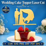 Wedding Cake Topper Laser Cut File | SVG Template | Digital Download | CDR SVG PNG DXF PDF EPS - Image 5