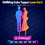 Wedding Cake Topper Laser Cut File | SVG Template | Digital Download | CDR SVG PNG DXF PDF EPS - Image 5