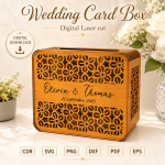 Wedding Card Box Laser Cut File | SVG Template | Digital Download | CDR SVG PNG DXF PDF EPS - Image 5