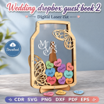 Wedding Guest Book SVG | Drop Box Guest Book Laser Cut File | Digital Download - Image 4