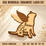 Dog Memorial Ornament SVG Laser Cut File | Pet Loss Keepsake Ornament | Personalized Dog Remembrance Decor | Rainbow Bridge Memorial Gift | CNC Glowforge Digital Download - Image 4