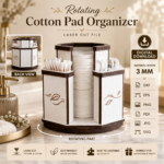 Rotating Organizer Bundle SVG Laser Cut, Wooden Desk Storage Caddy DXF, Makeup Holder, Craft Organizer Digital Download - Image 4