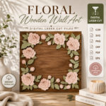 3D Flower Wall Art Laser Cut Files, SVG DXF PDF Bundle, Wooden Botanical Decor Template - Image 4