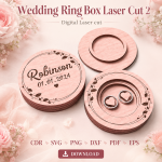 Wedding Ring Box 2 Laser Cut File | Ring Bearer Box SVG | Digital Download - Image 5
