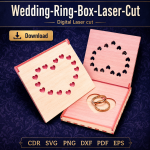 Wedding Ring Box Laser Cut File | Ring Holder SVG Template | Digital Download - Image 5