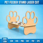 Pet Feeder Stand Laser Cut File | Raised Dog Cat Bowl Holder SVG | Wooden Elevated Pet Food Stand Template | CNC Digital Download DXF PDF EPS PNG CDR - Image 4
