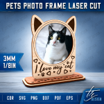 Pet Photo Frame Laser Cut File | Dog Cat Picture Frame SVG | Pet Memorial Frame DXF | Wooden Pet Portrait CNC Template - Image 4