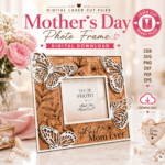 Mother's Day Picture Frame SVG Bundle, Laser Cut Photo Holder Files, Pe - Image 4