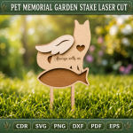 Pet Memorial Garden Stake SVG | Dog Cat Remembrance Laser Cut File | Rainbow Bridge Pet Grave Marker DXF PNG PDF EPS - Image 4