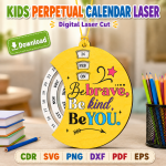 Kids Perpetual Calendar SVG | Laser Cut Montessori Calendar File | Digital Download - Image 5