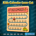 Kids Calendar SVG | Laser Cut Educational Calendar File | Digital Download - Image 6