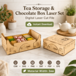 Tea Storage and Chocolate Box Laser Cut SVG | Wooden Tea Bag Organizer | Chocolate Gift Box CNC File | Digital Download DXF EPS PDF PNG - Image 4