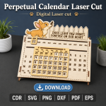 Perpetual Calendar SVG | Laser Cut Wooden Desk Calendar Template | Digital Download - Image 5