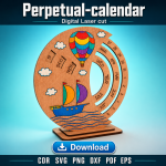 Perpetual Calendar Laser Cut File | Wooden Desk Calendar SVG | Digital Download - Image 3