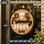 Dogs Welcome People Tolerated Sign SVG | Funny Dog Lover Laser Cut File | Pet Door Sign DXF CNC - Image 4