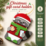 Christmas Gift Card Holder SVG | Wooden Gift Card Holder Laser Cut File - Image 5