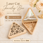Jewelry Box with Mirror Laser Cut Bundle, Wooden Vanity Organizer SVG, 3D Makeup Storage Box DXF, CNC Laser Cut Files - Image 5